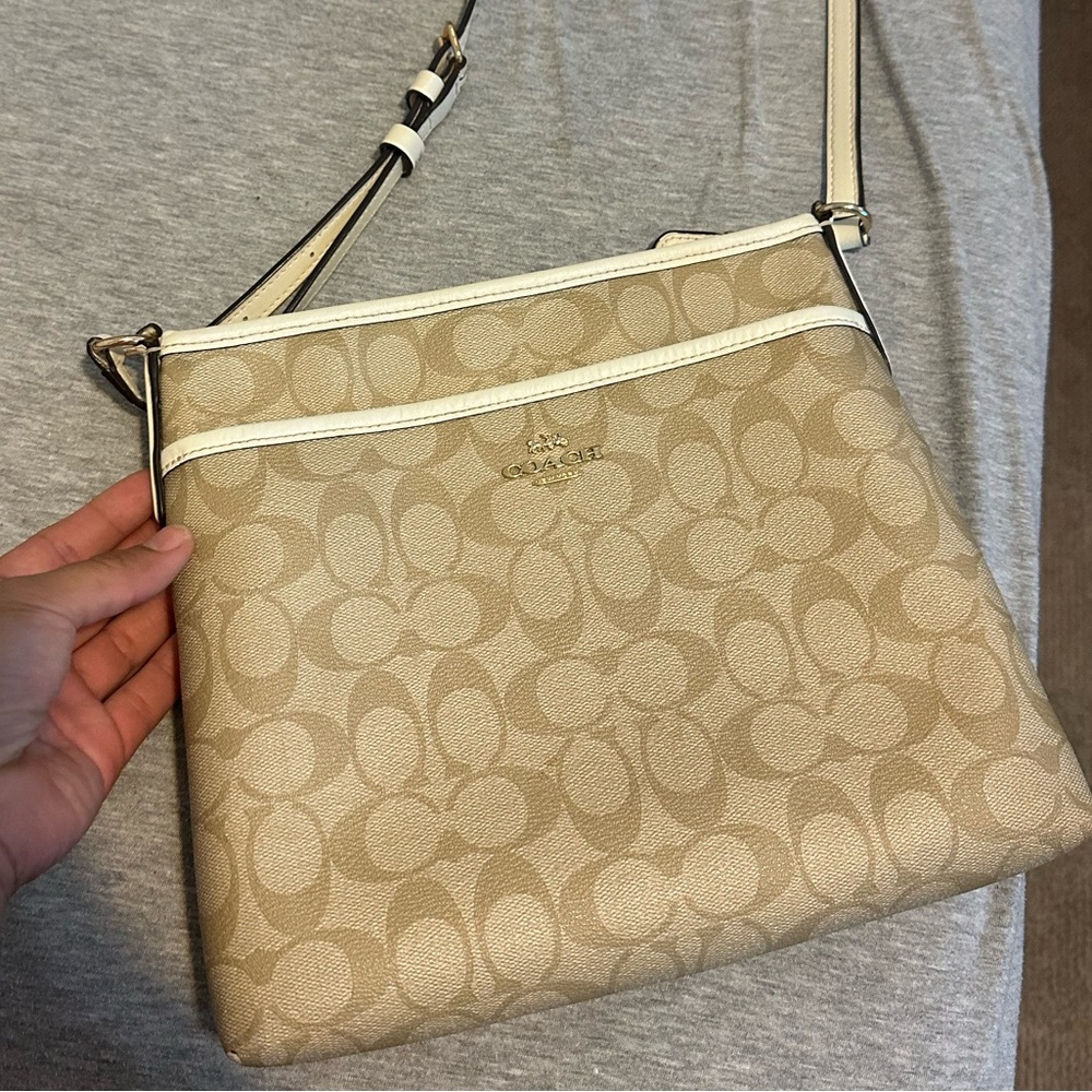 Coach Beige Signature Crossbody Bag
